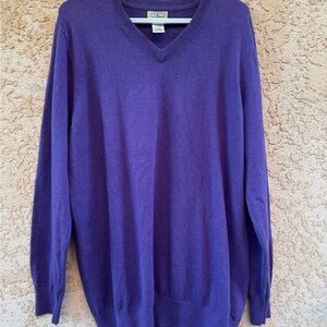 L.L. Bean Men's V-Neck Sweater in Deep Purple